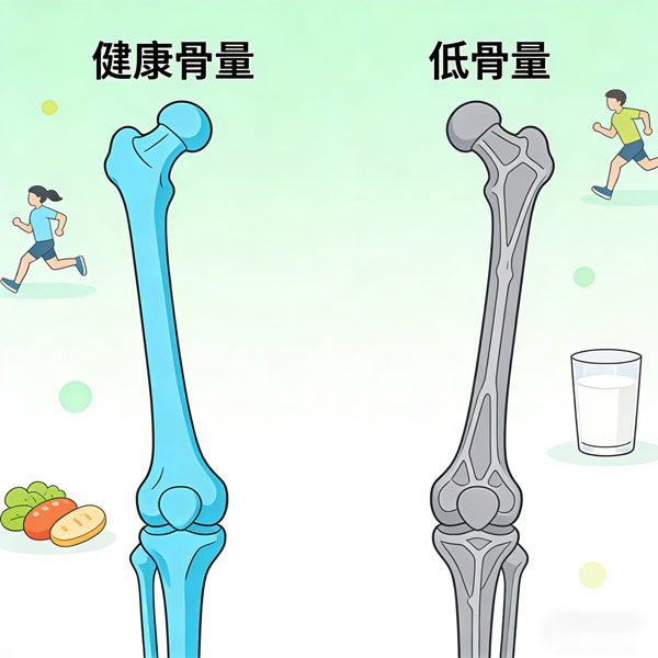 健康骨量和低骨量对比